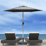 7.5FT Patio Umbrella, Outdoor Table Umbrella with Push Button Tilt and Crank, UV Protection Waterproof Market Sun Umbrella with 8 Sturdy Ribs for Garden, Deck, Backyard, Pool (Gray) W1859P195952