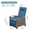 Outdoor Recliner Chair, Patio Recliner with Hand-Woven Wicker, Flip Table Push Back, Adjustable Angle, 6.8" Thickness Cushions, Reclining Lounge Chair for Indoor and Outdoor, Navy Blue W1859P196402