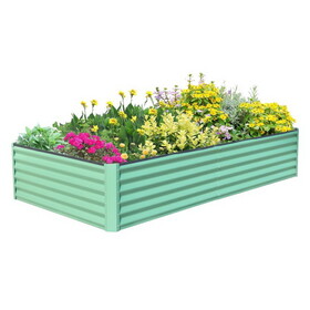 6x3x1.5ft Galvanized Raised Garden Bed, Outdoor Planter Garden Boxes Large Metal Planter Box for Gardening Vegetables Fruits Flowers, Green W1859P197897