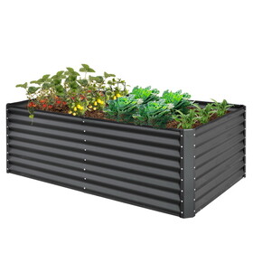 6x3x2ft Galvanized Raised Garden Bed, Outdoor Planter Garden Boxes Large Metal Planter Box for Gardening Vegetables Fruits Flowers, Gray W1859P197935