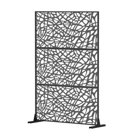 Metal Privacy Screens and Plastic Panels with Free Standing, Freestanding Outdoor Indoor Privacy Screen, Decorative Privacy Screen for Balcony Patio Garden, Room Divider, Mesh Shape W1859P215052