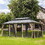 12'x20' Hardtop Gazebo, Outdoor Aluminum Frame Canopy with Galvanized Steel Double Roof, Outdoor Permanent Metal Pavilion with Curtains and Netting for Patio,Backyard and Lawn (Brown) W1859S00004