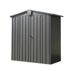 Outdoor Storage Shed 5.7x3 FT,Metal Outside Sheds&Outdoor Storage Galvanized Steel,Tool Shed with Lockable Double Door for Patio,Backyard,Garden,Lawn (5.7x3ft, Black) W1859S00029