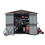 Outdoor Storage Shed 8.2' x 6.2', Metal Steel Utility Tool Shed Storage House with Double Lockable Doors & Air Vents for Backyard Patio Garden Lawn Brown W1859S00039