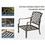 Outdoor 4 pcs Patio Conversation Set, Metal Dining Table and Chairs Dining Set with Removable Navy Blue Cushions for Garden Lawn Yard