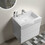 BB02-24-101, Integrated solid surface basin WITHOUT drain & faucet, glossy white color W1865107108