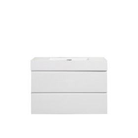 Alice-36W-201, Wall mount cabinet WITHOUT basin, White color, with two drawers W1865107116