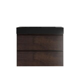 Alice-30W-105, Wall mount cabinet WITHOUT basin, Walnut color, with two drawers W1865107123