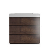 Alice-36F-105, Floor cabinet WITHOUT basin, Walnut color, with three drawers W1865107749