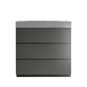 Alice-36F-102, Floor cabinet WITHOUT basin, Gray color, with three drawers W1865107752