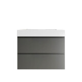 Alice-30W-102, Wall mount cabinet WITHOUT basin, Gray color, with two drawers W1865110045