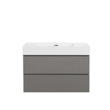 Alice-36W-102, Wall mount cabinet WITHOUT basin, Gray color, with two drawers W1865110046