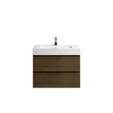 Alice-30W-111, Wall mount cabinet WITHOUT basin, Dark oak color, with two drawers W1865112484