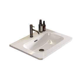 BB0424Y301, Integrated glossy white ceramic basin, drain and faucet not included W1865128405