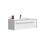 U051-Nevia48W-206 Nevia 48" Matt Snow White Bathroom Vanity with White Solid Surface Sink, Wall Mounted Floating Bathroom Vanity for Modern Bathroom, One-Piece White Basin without Drain and Faucet