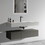 U064-Flora48W-102 Floating Bathroom Sink with Storage Cabinet, Space Gray Wall-mounted Basin with Cabinet with 3 Soft Close Doors W1865S00056