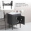 24" Bathroom Vanity with Metal Leg,with White Ceramic Basin,Two Soft Close Cabinet Doors, Solid Wood,Excluding faucets,Black W1882S00010