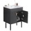 24" Bathroom Vanity with Metal Leg,with White Ceramic Basin,Two Soft Close Cabinet Doors, Solid Wood,Excluding faucets,Black W1882S00010