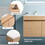 24 inch Wall Mounted Bathroom Vanity with White Ceramic Basin, Two Soft Close Cabinet Doors, Solid Wood, Excluding faucets, Light Oak W1882S00033