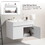 24 inch Wall Mounted Bathroom Vanity with White Ceramic Basin,Two Soft Close Cabinet Doors, Solid Wood,Excluding faucets,White W1882S00036