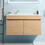 24 inch Wall Mounted Bathroom Vanity with White Ceramic Basin,Two Soft Close Cabinet Doors, Solid Wood,Excluding faucets,Light Oak W1882S00042