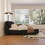King Size Upholstered Platform Bed with Oversized Padded Backrest, Thickening Pinewooden Slats and Solid Wood Leg,Black W1885S00017