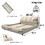 King Size Luxury Upholstered Platform Bed with Oversized Padded Backrest and Solid Wood Frame,suitable for Multiple heights of mattresses,Beige W1885S00023