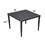 Outdoor Patio Aluminum 40"x40" Square Dining Table with Tapered Feet & Umbrella Hole, Ember Black