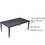 Outdoor Patio Aluminum 40"x70" Rectangle Dining Table with Tapered Feet & Umbrella Hole, Ember Black