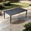 Outdoor Patio Aluminum 40"x70" Rectangle Dining Table with Tapered Feet & Umbrella Hole, Ember Black