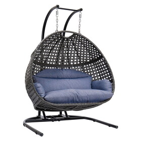 Double-Seat Swing Chair with Stand and Cushion W1887107318
