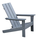 Outdoor Adirondack Chair for Relaxing, HDPE All-weather Fire Pit Chair, Patio Lawn Chair for Outside Deck Garden Backyardf Balcony, Grey W1889140911