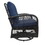 3 Pieces Conversation Set, Outdoor Wicker Rocker Swivel Patio Bistro Set, Rocking Chair with Glass Top Side Table,Navy Blue W1889P160505