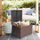 Outdoor Patio Wicker Large Storage Container Deck Box Made of Antirust Aluminum Frames and Resin Rattan W1889P196641