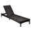 Adjustable Wicker Chaise Lounge Chair with Cushion, Patio Poolside Reclining Folding Backrest Lounge Chair,Beige W1889P202753