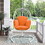 Hanging Egg Chair with Stand, Hammock Swing Chair with Hanging Kit,Orange W1889P202863