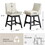 26" Upholstered Swivel Bar Stools Set of 2, Linen Fabric High Back Counter Stools with Ergonomic Design and Wood Frame W1893123704