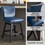 26" Upholstered Swivel Bar Stools Set of 2, PU Leather High Back Counter Stools with Nail Head Design and Wood Frame W1893123705