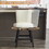 26" Upholstered Swivel Bar Stools Set of 2, PU Leather High Back Counter Stools with Nail Head Design and Wood Frame W1893123706
