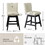26" Upholstered Swivel Bar Stools Set of 2, PU Leather High Back Counter Stools with Nail Head Design and Wood Frame W1893123706