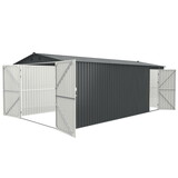 Outdoor Storage Shed 20x10 FT, Metal Garden Shed Backyard Utility Tool House Building with 2 Doors and 4 Vents for Car,Truck,Bike, Garbage Can,Tool,Lawnmower W1895109582