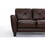 62" Genuine Leather match loveseat Living room coach Transitional sofa - Honey Brown