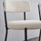 Set of 2 Mid-Century Modern Dining Chairs - Teddy Fabric Upholstered - Curved Back - Metal Frame - Beige, Elegant and Comfortable Kitchen Chairs W1901112437