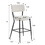 Set of 2 modern teddy fabric upholstered bar stools - Metal base high stool - Suitable for kitchen, dining and living room - Beige - Stylish and comfortable island seating W1901112441