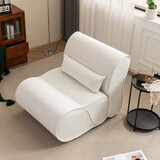 Soft Pellet Velvet Recliner - Comfortable Lounge Chair with Waist Pack Padding, Modern Design, Ideal for Living Room, Bedroom or Office - beige W1901S00005