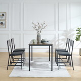 Modern Dining Room Set for 5 Pieces Dining Table Set, Imitation Wood table board with Sturdy Metal Frame&Legs, soft-padded dining chair Armless for Space Saving W1903P149805