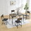Modern Dining Room Set for 5 Pieces Dining Table Set, Imitation Wood table board with Sturdy Metal Frame&Legs, soft-padded dining chair Armless for Space Saving W1903P149805
