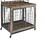 Furniture type dog cage iron frame door with cabinet, two door design, Rustic Brown,37.99"WX27.36"DX59.92"H W1903P151284