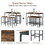 5PC Dinging table set with high stools, structural strengthening, industrial style. Rustic Brown,41.73"L x 23.62"W x 35.23"H W1903P155536