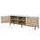 Farmhouse Rattan TV Stand for 65 inch TV, Rustic TV Console Table with 2 Rattan Doors, Modern Entertainment Center for Living Room Bedroom W1908119412